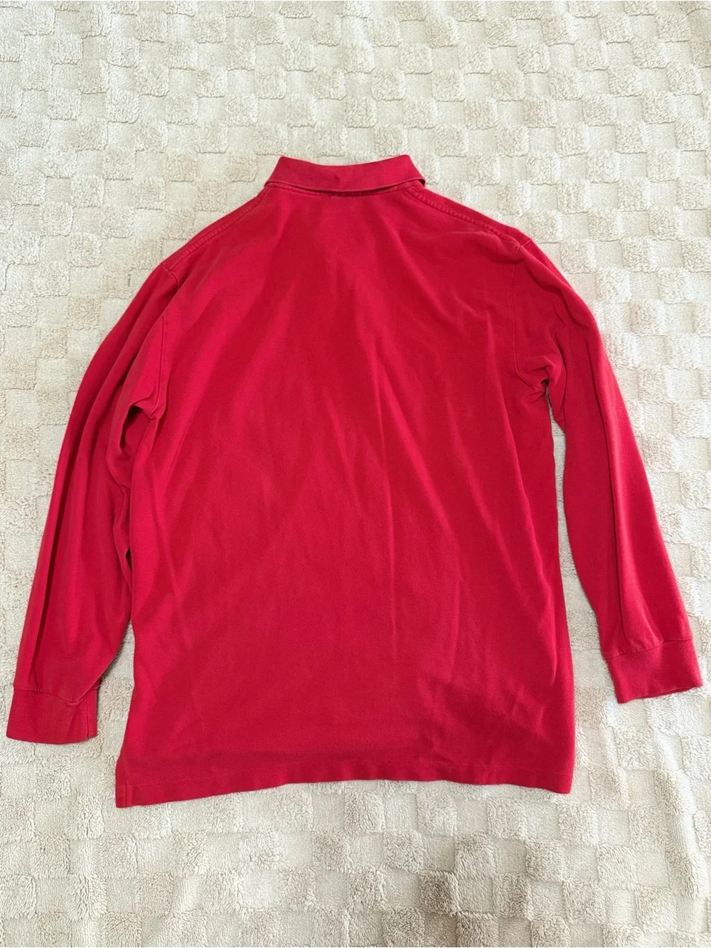 Polo Ralph Lauren Men’s Large Red Long Sleeve Polo Shirt Navy Pony